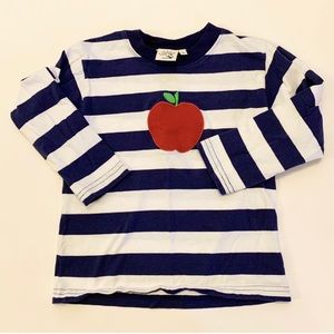 Blue and White striped apple shirt